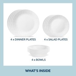Alternative view of Corelle Linen Weave 12-piece Dinnerware Set, Service for4