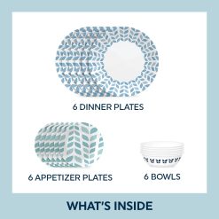 Alternative view of Corelle Global Collection Northern Pines 18-piece Dinnerware Set, Service for 6