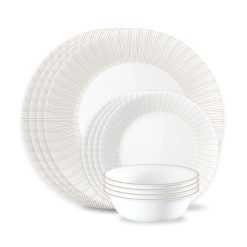 Corelle Hushed Lines 12-piece Dinnerware Set, Service for 4