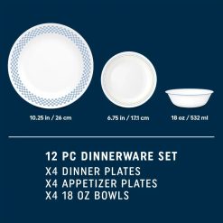 Alternative view of Corelle Amelia 12-piece Dinnerware Set, Service for 4