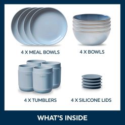 Alternative view of Corelle Stoneware 16-piece Dinnerware Set, Service for 4, Nordic Blue